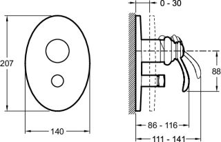 Смеситель Jacob Delafon FAIRFAX E98722-CP встраиваемый